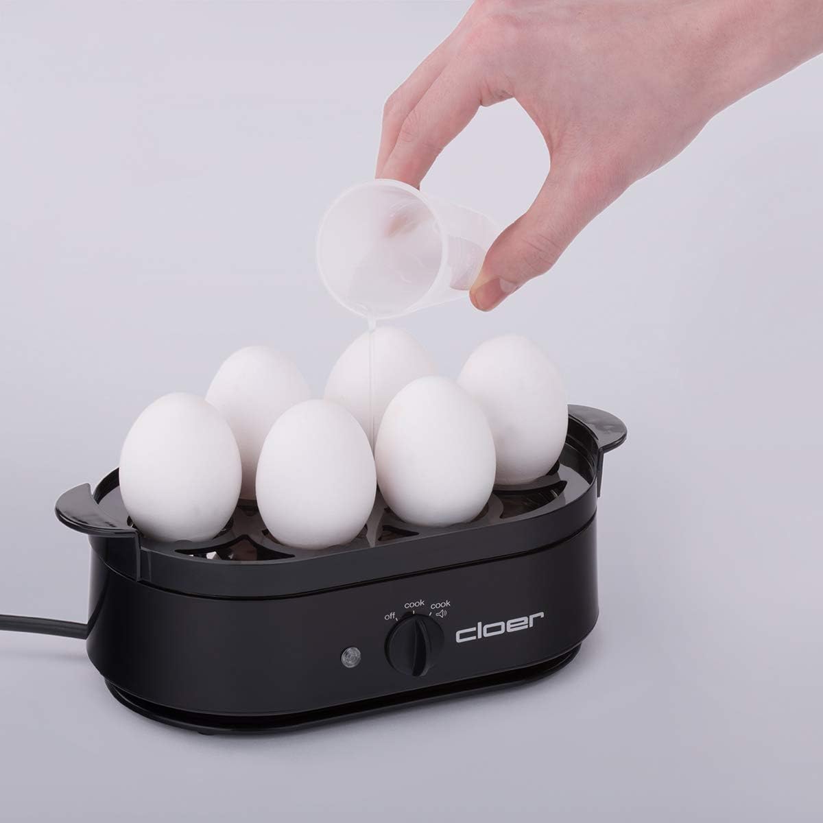 Eierkocher mit akustischer Meldung, Schwarz