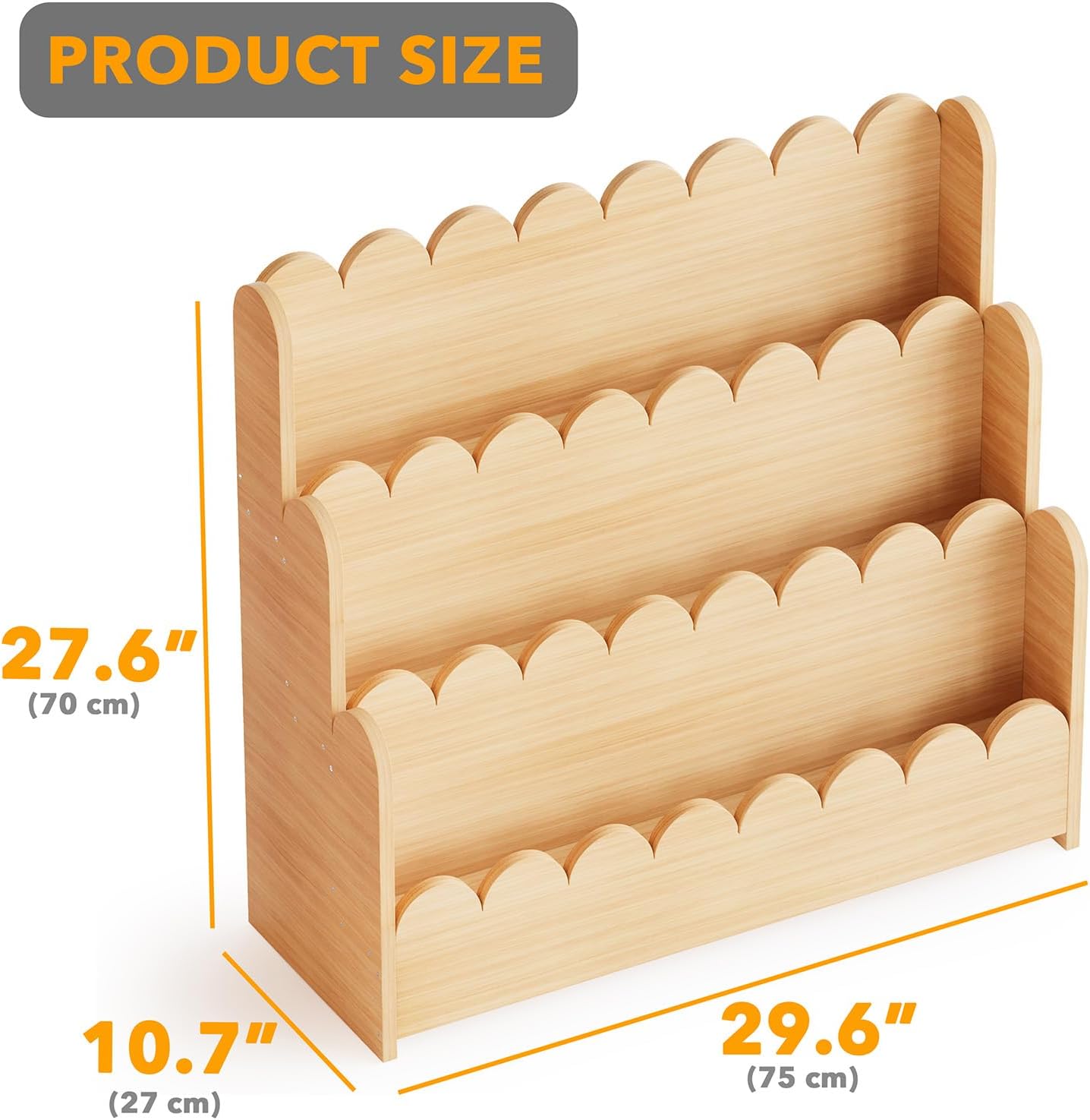 3-stufiges Bücherregal für Kinder, Natur 3 Tier, 78.15 CM 1