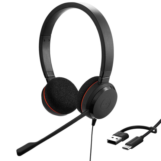 Evolve 20 MS, Stereo USB-C + USB-A Adapter Optimiert für Microsoft Teams