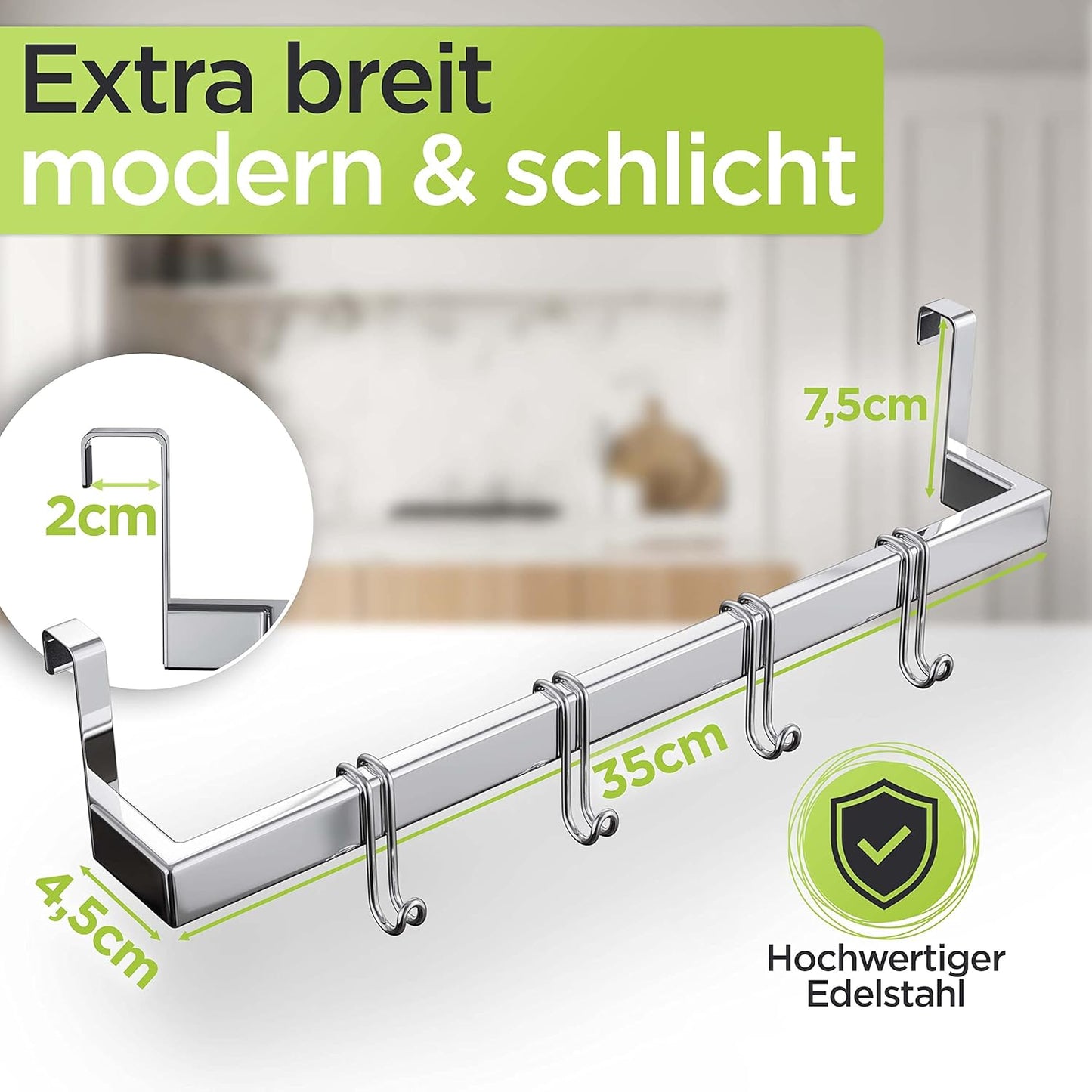 Geschirrtuchhalter ohne Bohren, Silberchrom