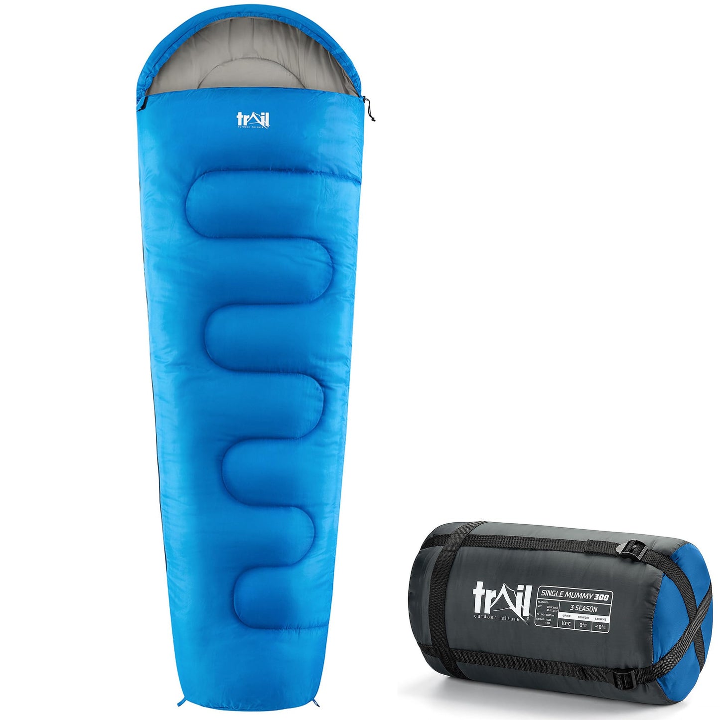 Mumienschlafsack, Blau