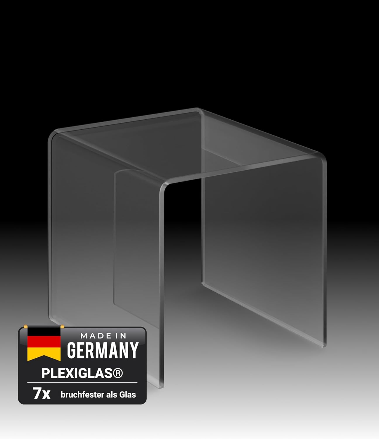 Beistelltisch in Glasoptik, 34 x 30 x 30 cm Transparent