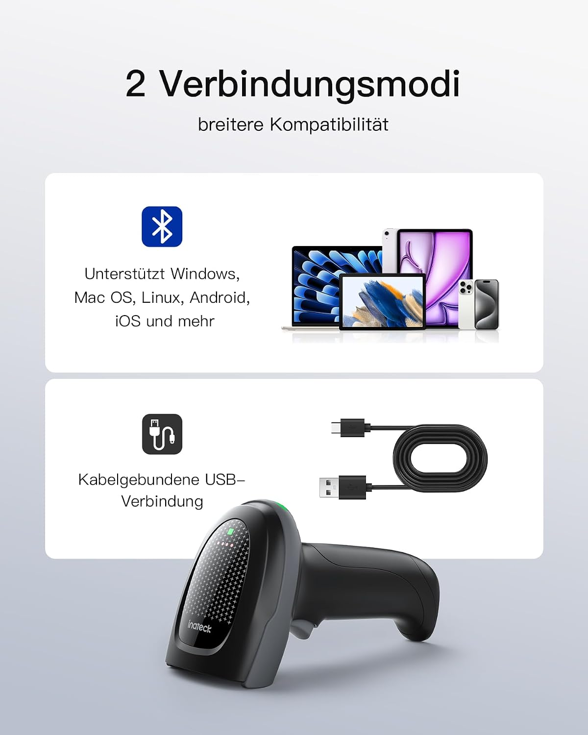 Pro 170B 2D Barcode Scanner mit Ladestation, mit Ladestation