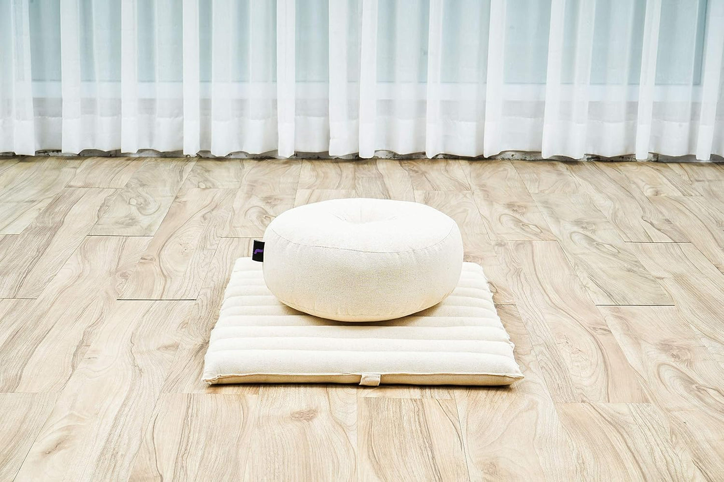 Meditationsset mit Kissen Zafu & Matte Zabuton, Cl01 - Naturweiß