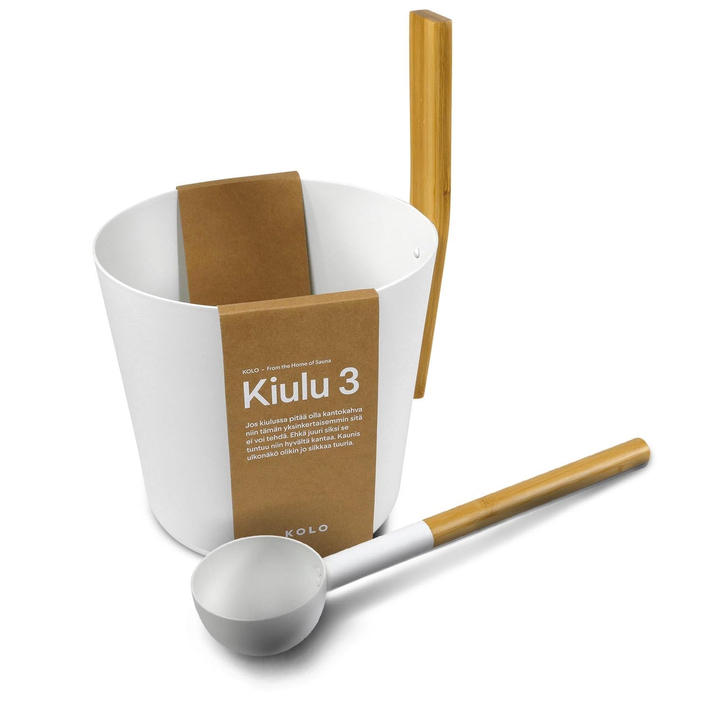 Kolo Sauna Set Kiulu 3 mit Eimer & Kelle, Weiss