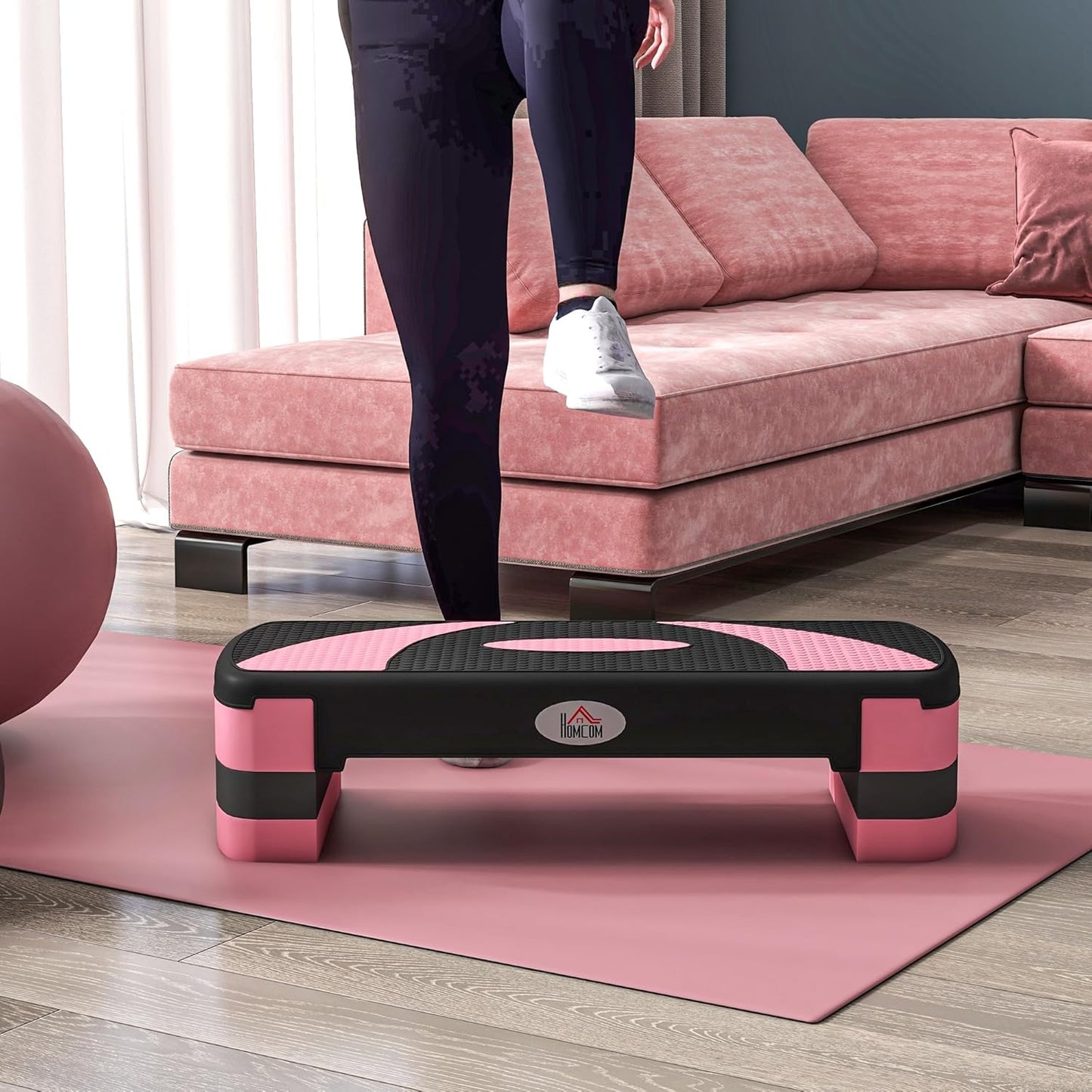 Steppbrett, Schwarz+Rosa+Grau