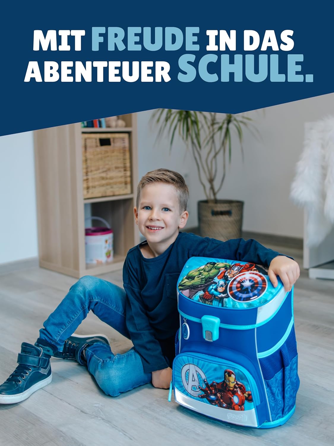 Ergonomisches Schulranzen-Set, 9-teilig, Marvel Avengers, 9-teiliges Set mit Sporttasche