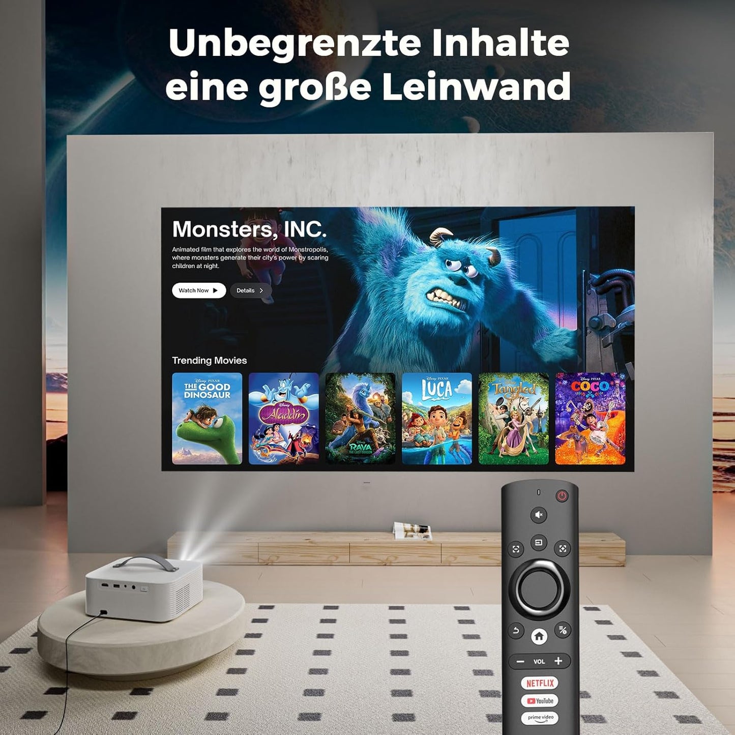 Mini Beamer mit Dolby Audio & HDR10, Weiß