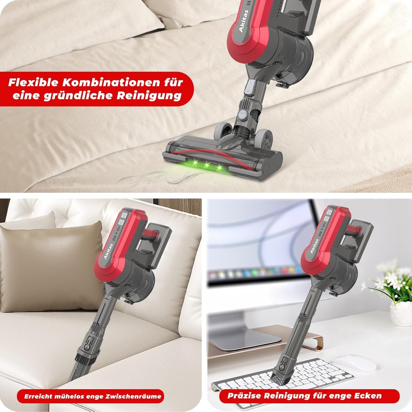 Akku-Staubsauger AKV10A mit LED-Bürste, AKV10A