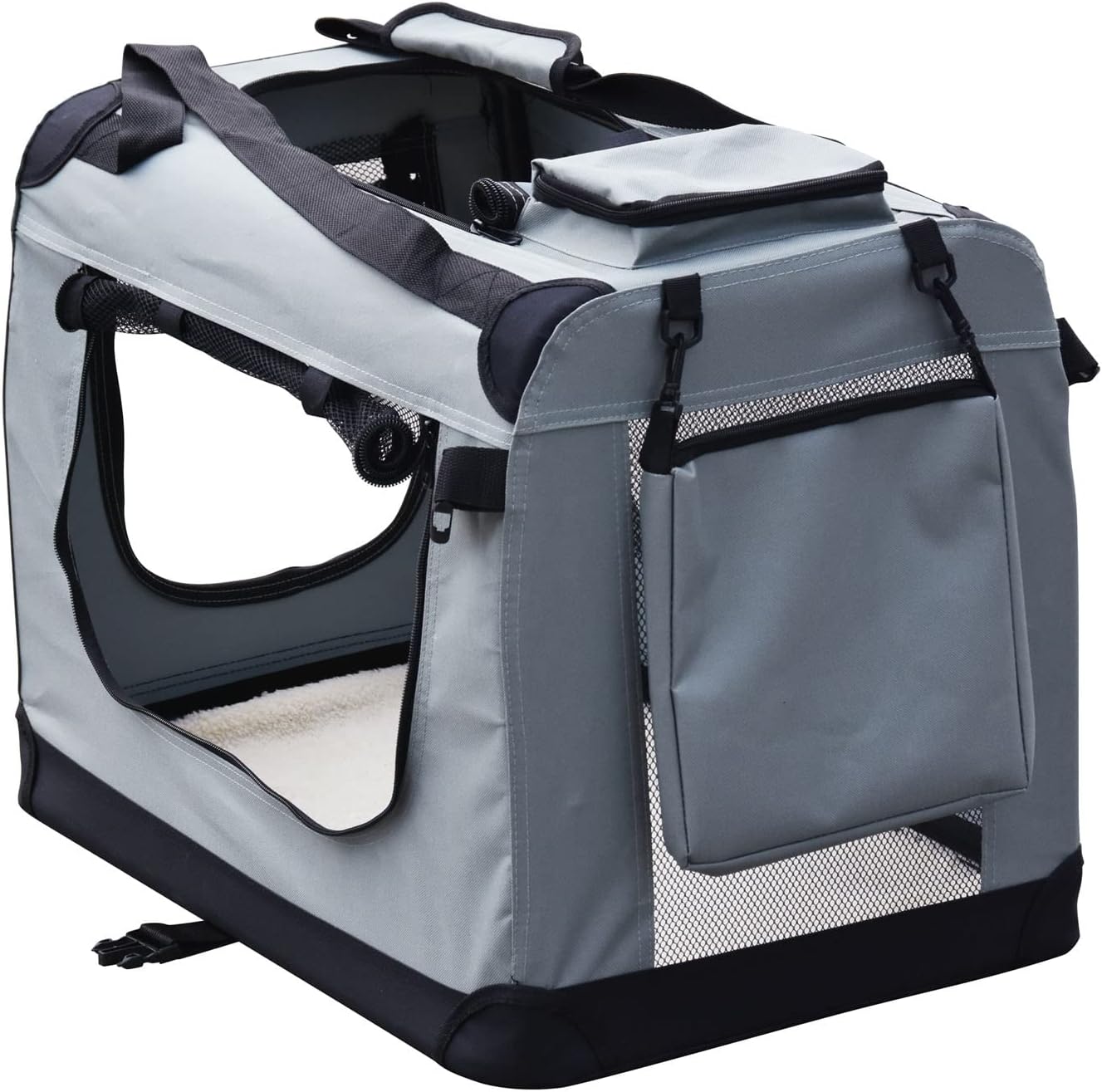Faltbare Transportbox für Haustiere (Grösse S), Gr. S (50x35x35 cm), grau