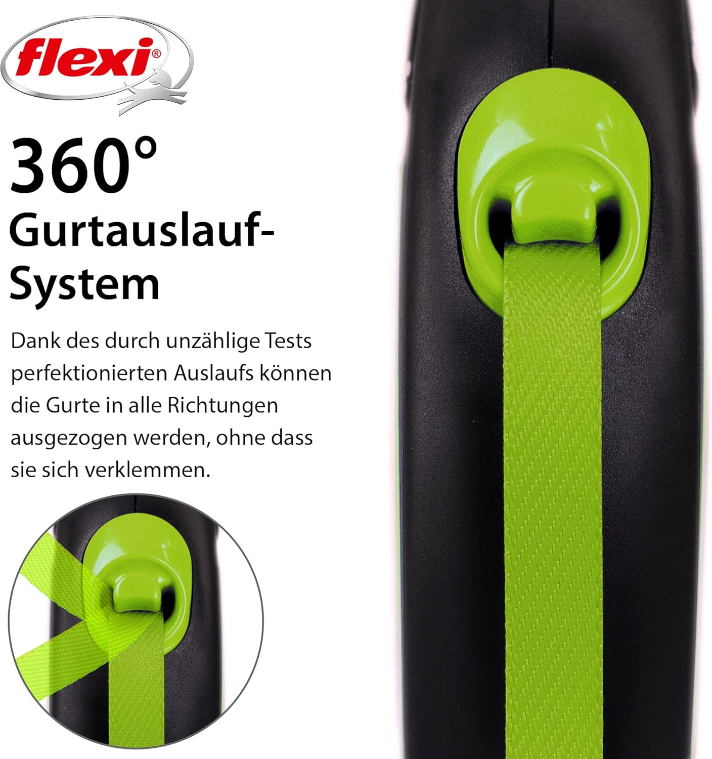 Roll-Leine New Neon, Black/neon green Small