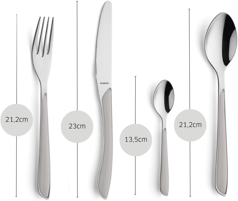 24-teiliges Besteckset Prisma für 6 Personen, 24-teilig Hellgrau | 24-teilig