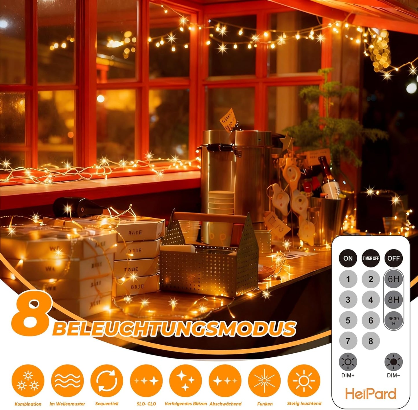 Lichterkette mit 150 LEDs und Fernbedienung, 15M/150LEDs