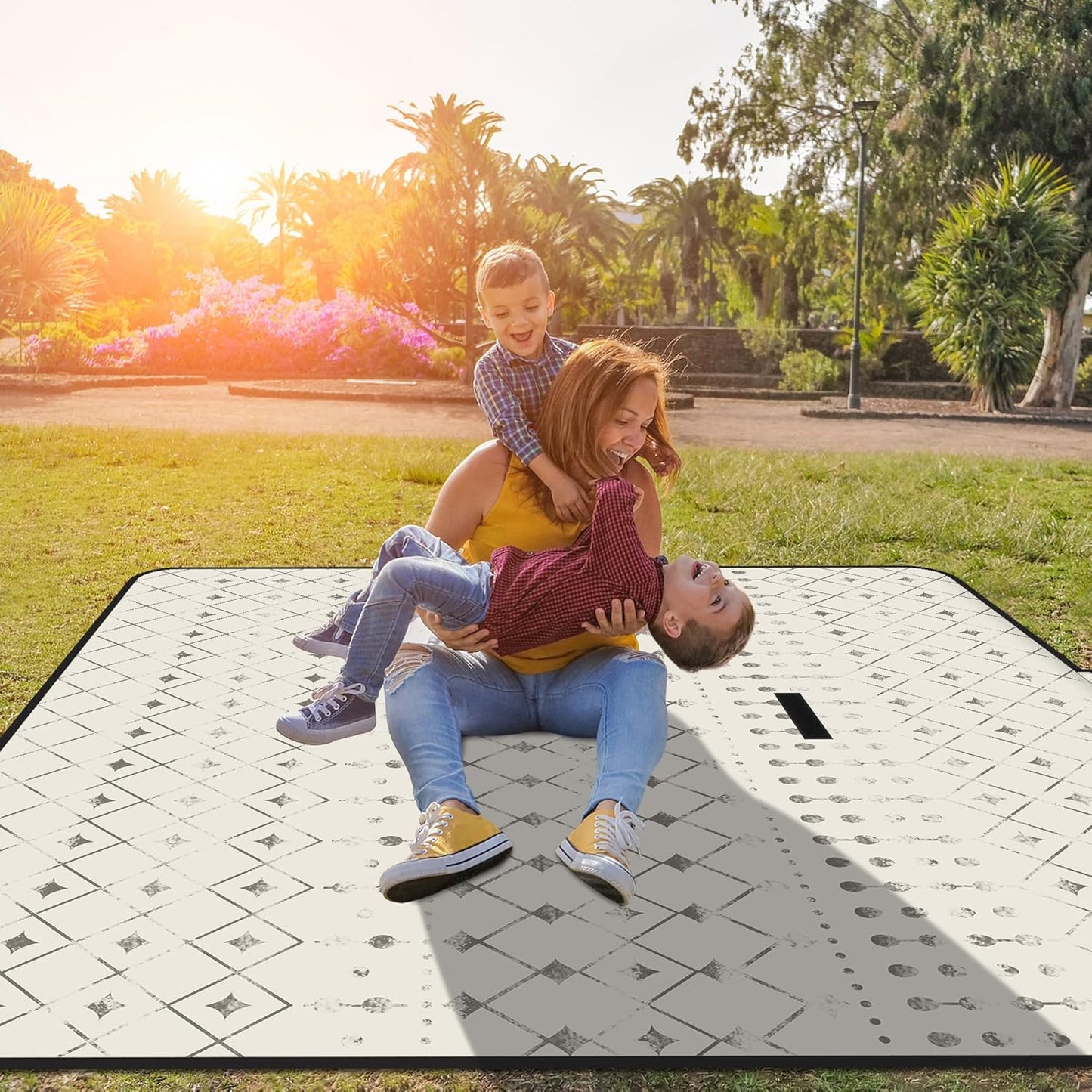 Wasserdichte Picknickdecke, Beige 200 x 200 cm
