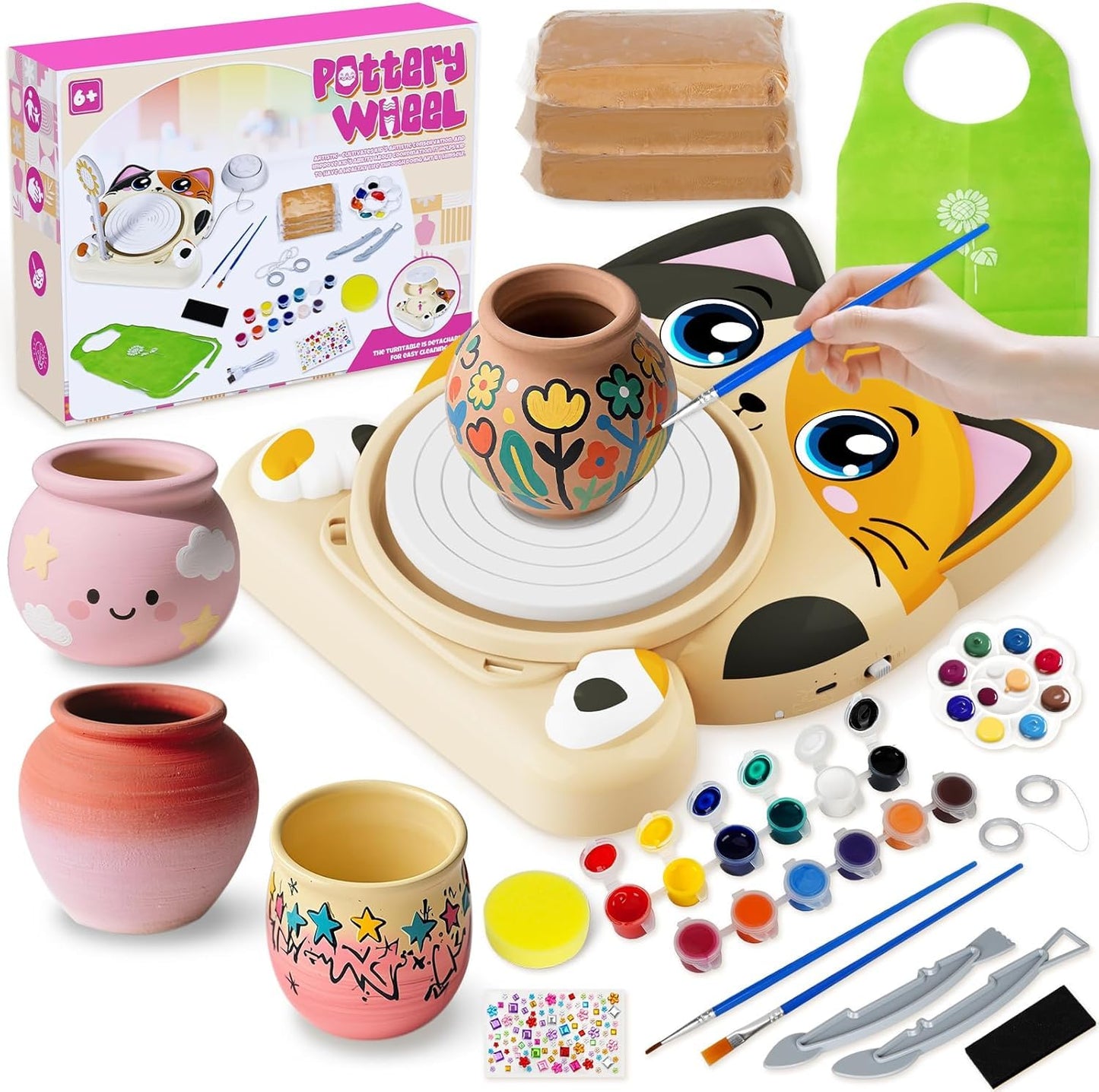 Töpferscheibe-Set für Kinder, Katze