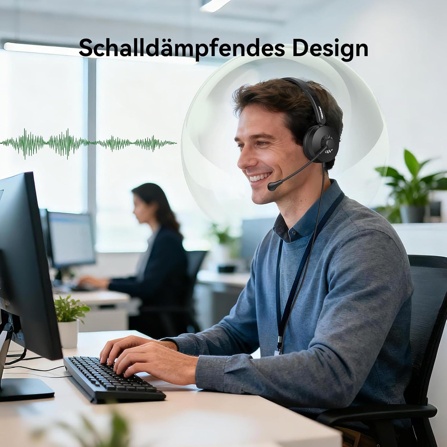 Headset mit Mikrofon, Deep Black