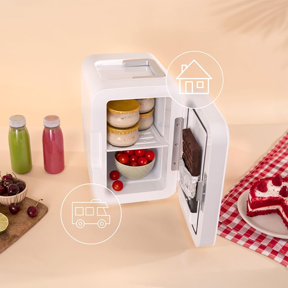 Mini-Kühlschrank mit Kühl- & Heizfunktion, 6 Liter, 6 L | Bahamas Weiss
