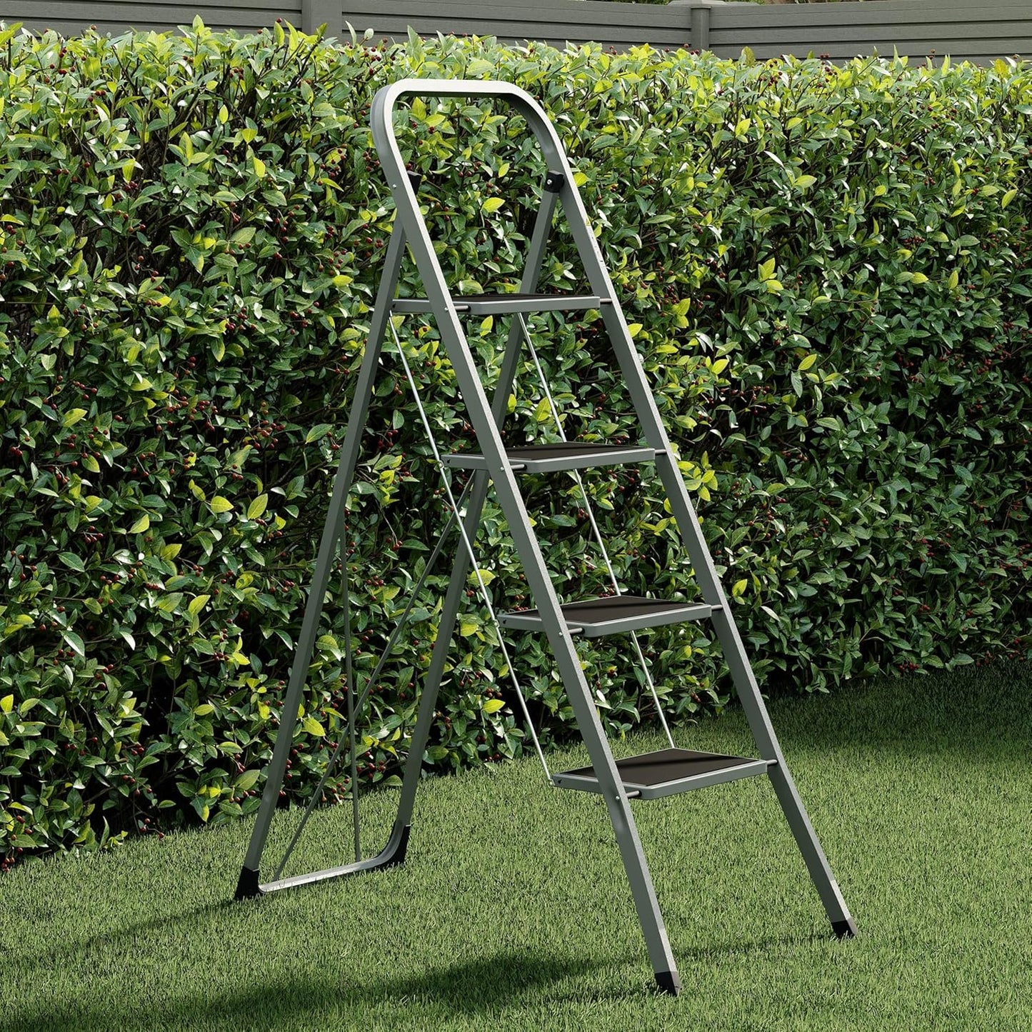 4-stufige Klappleiter, Grau 4 Step Ladder