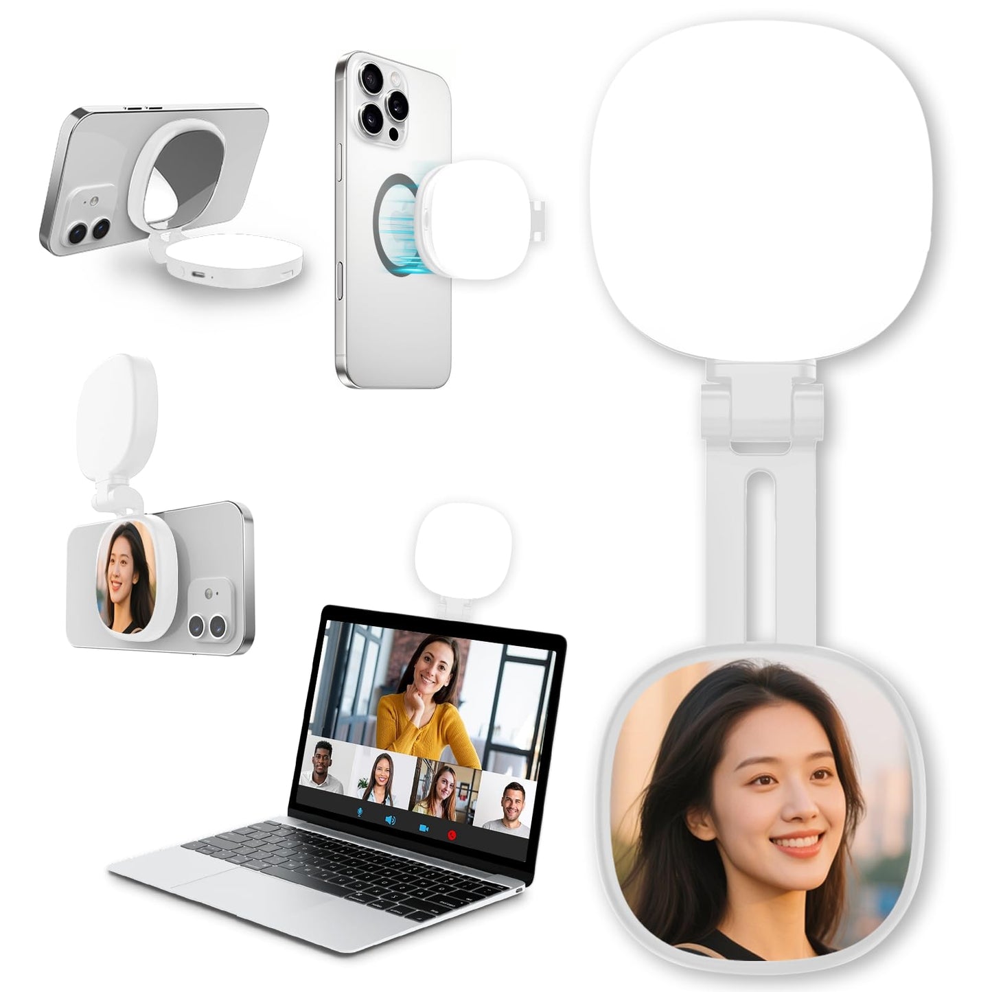 Magnetisches 3-in-1 Selfie-Ringlicht für Smartphones
