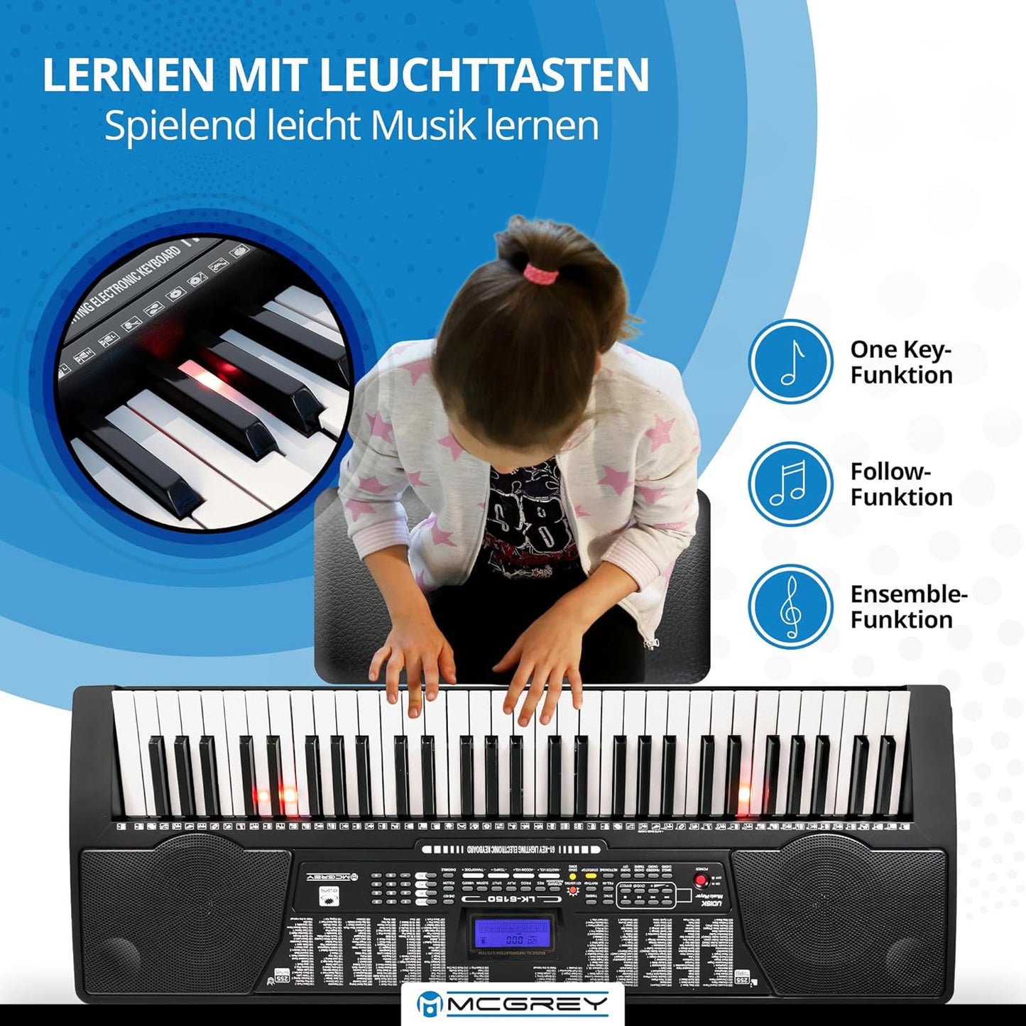 LK-6150 Keyboard Set mit Leuchttasten und Z-Ständer