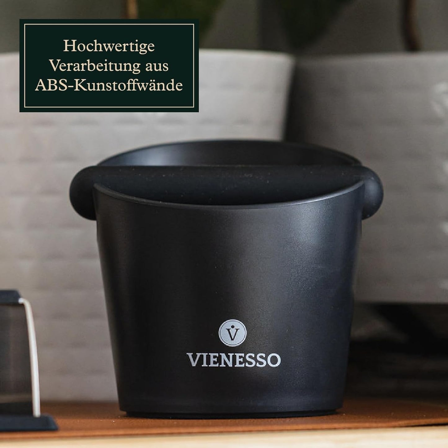 Geräuschdämpfender und rutschfester Abklopfbehälter, 12 cm Schwarz