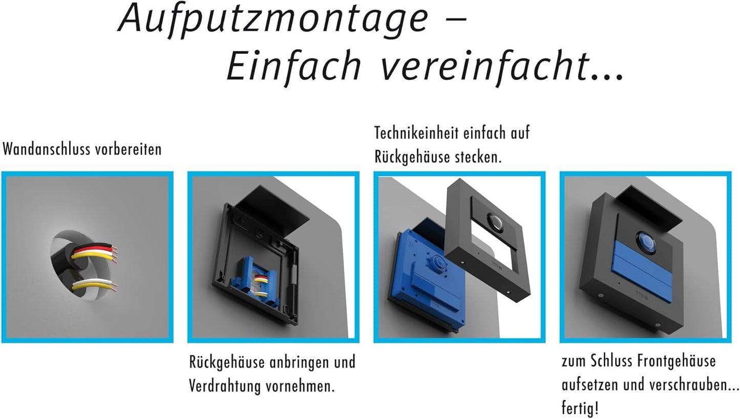 Video-Türsprechanlage Funk Ausseneinheit, 1-Familie Silber