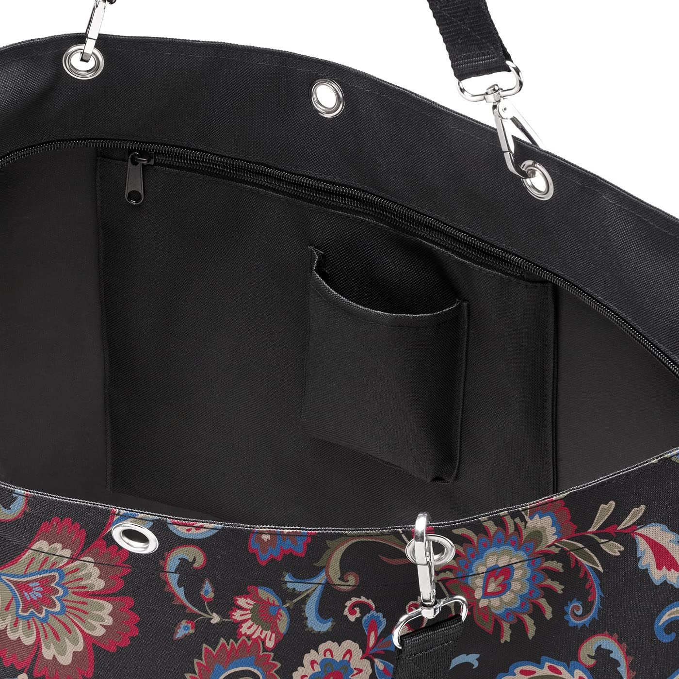 Shopper XL Tasche aus wasserabweisendem Material, Paisley Black
