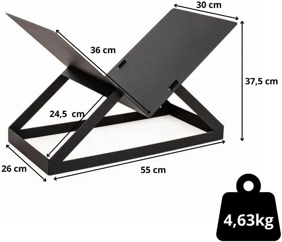 Dreieckiger Kaminholzständer aus Metall, Schwarz