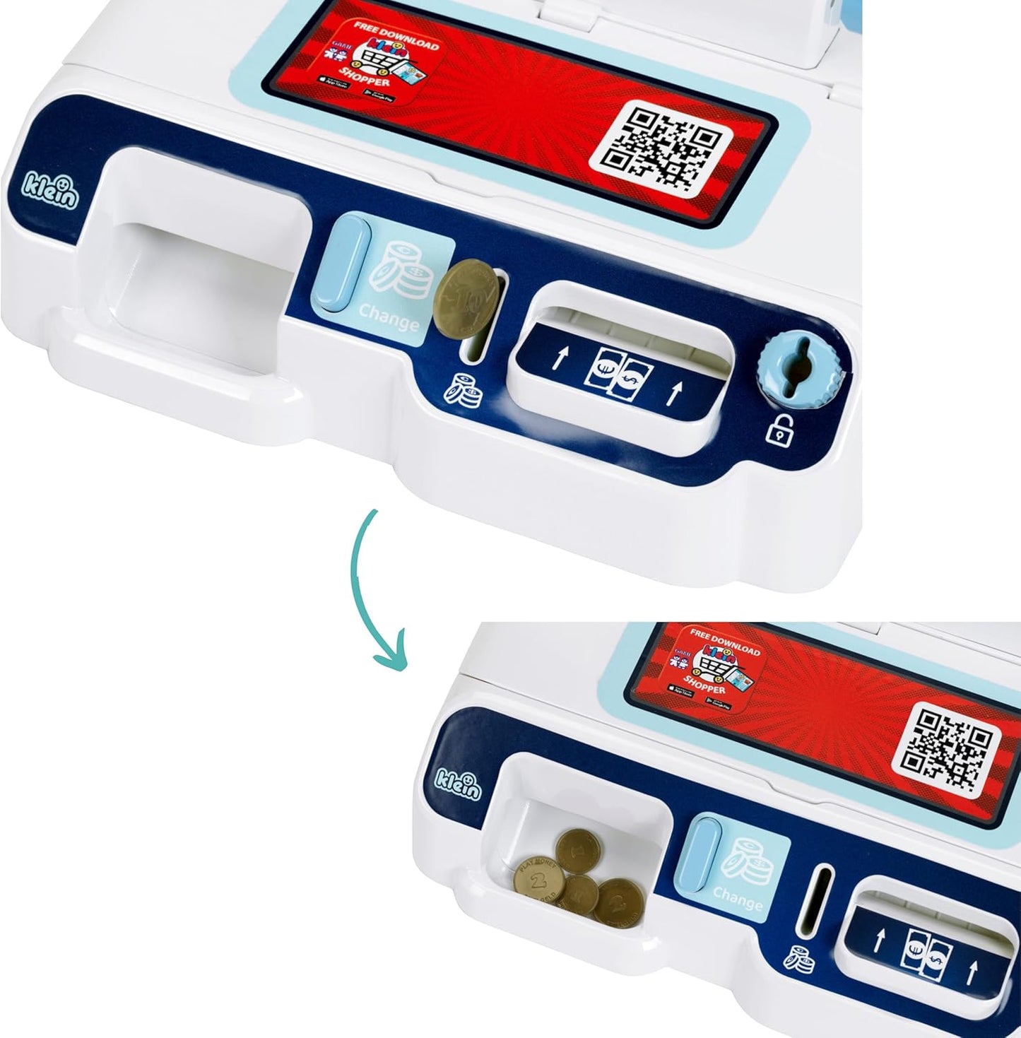 Selbstbedienungskasse mit Scanner & Spielgeld-Set