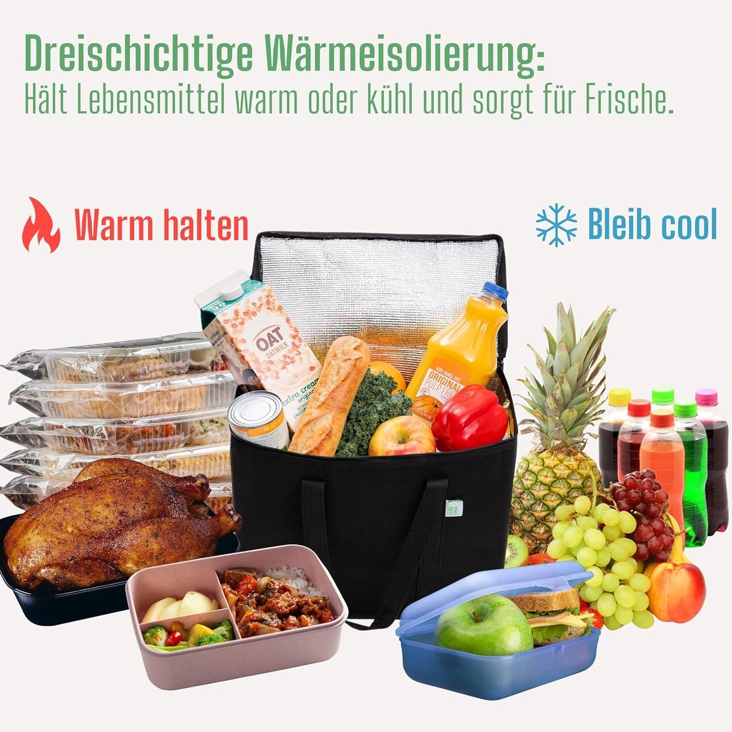 2er-Set Einkaufstasche, Schwarz 2-er Pack