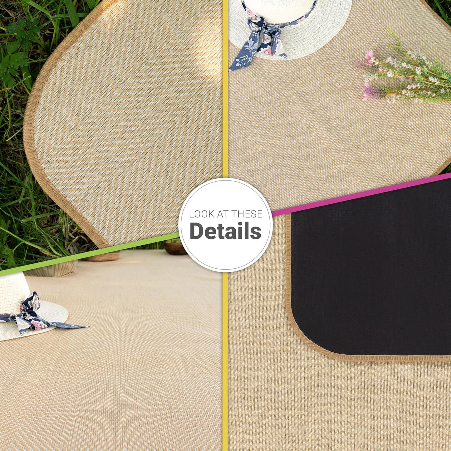 Wasserdichte Picknickdecke, 300 x 200 cm (Rechteckig) Beige