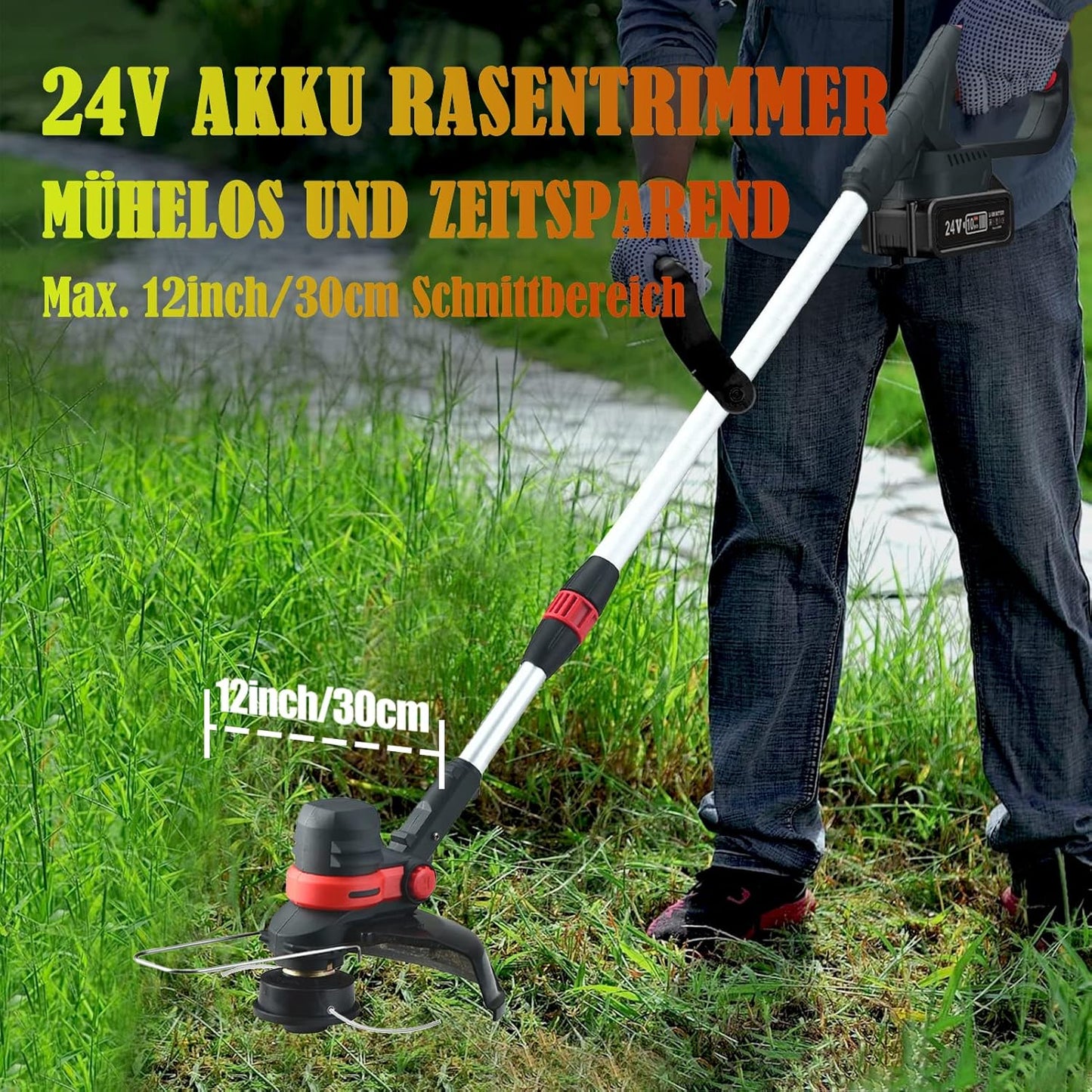13-teiliges Akku-Rasentrimmer Set