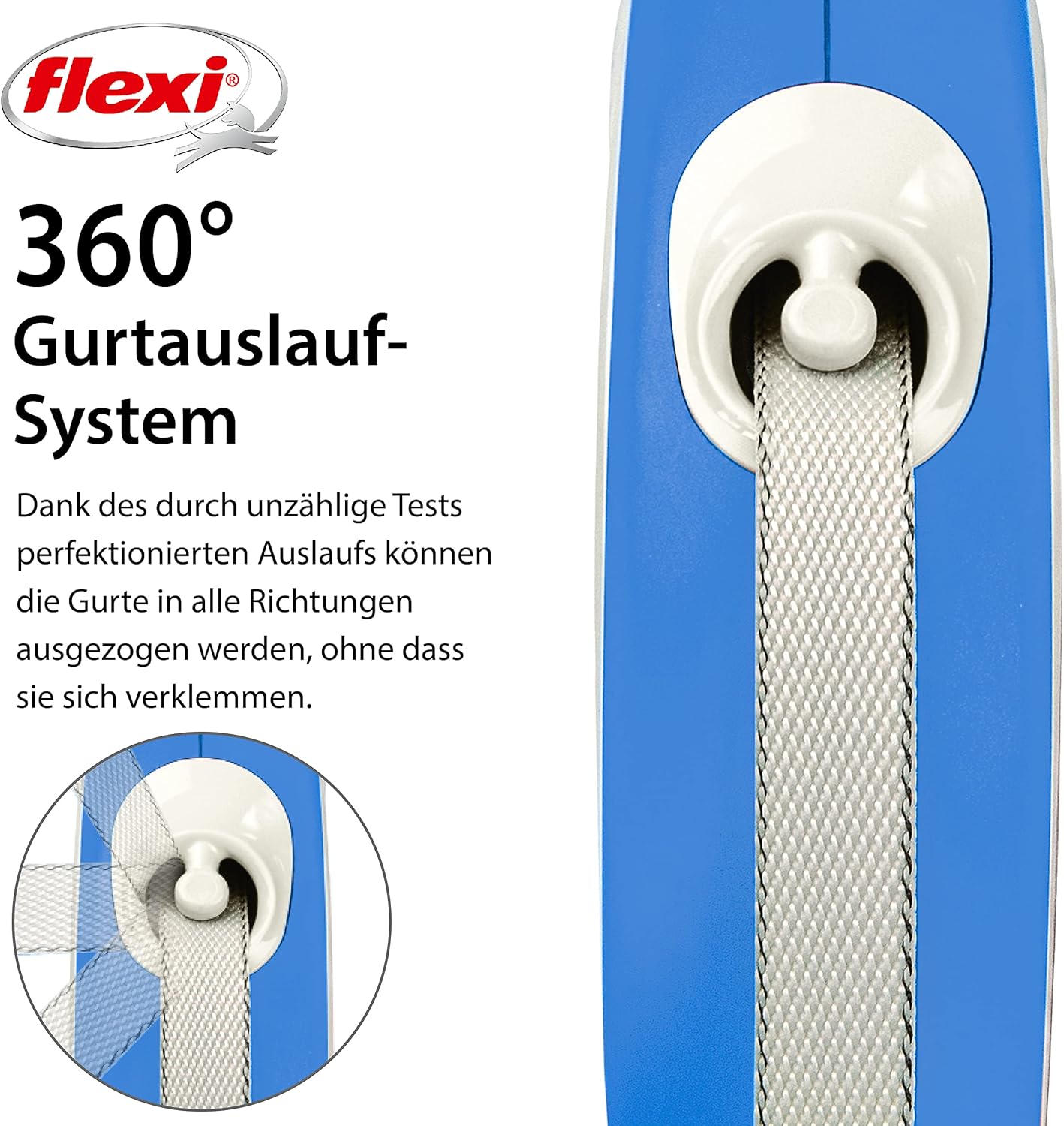 Roll-Leine für Hunde, Blau M: 5m (max. 25kg)