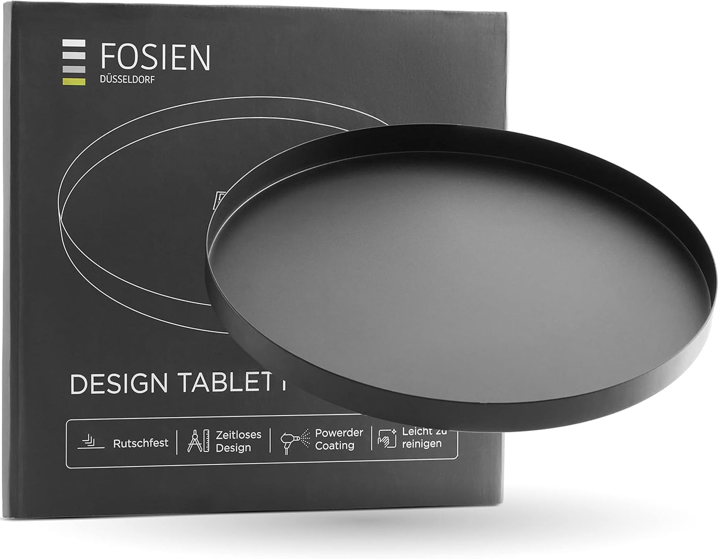 Dekotablett mit rutschfester Beschichtung, Classic Black