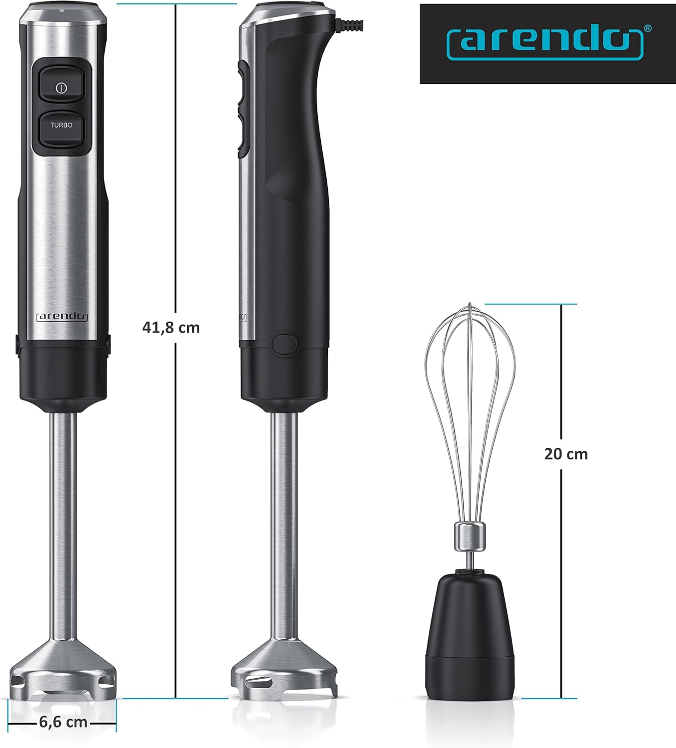Stabmixer-Set mit Schneebesenaufsatz, A: 1200 Watt