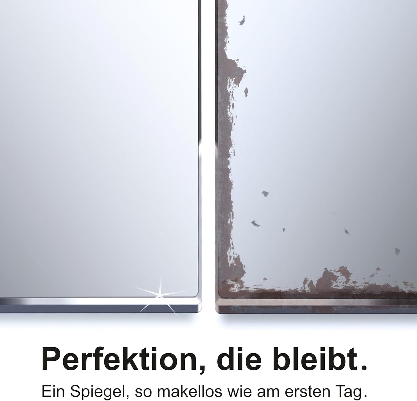 Badezimmer-Spiegel drehbar mit Befestigungsset, Polierte Kante mit Befestigung, 40x80cm | 80x40cm