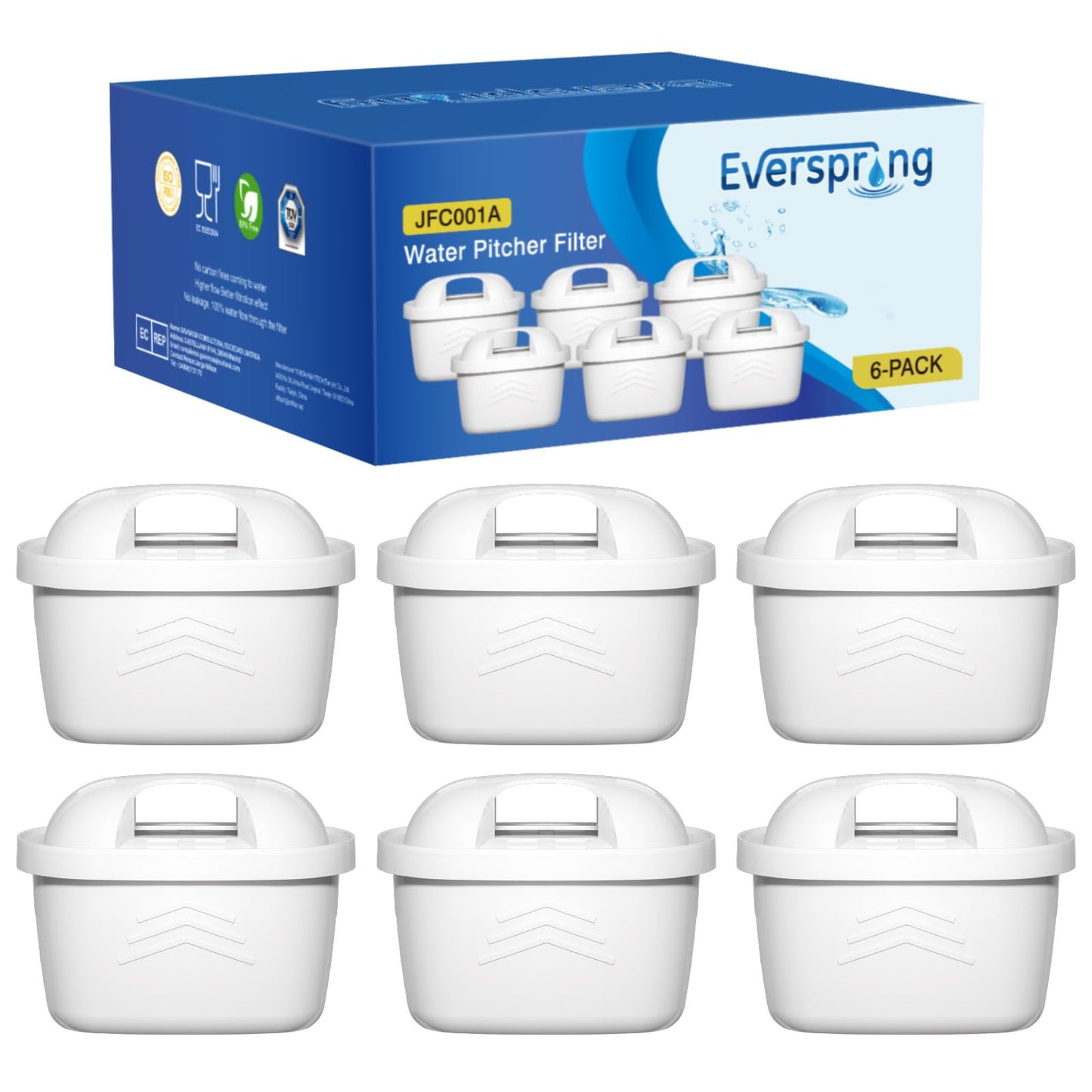 6er-Set Wasserfilter für Brita Maxtra+, 6 Stück Wasserfilter