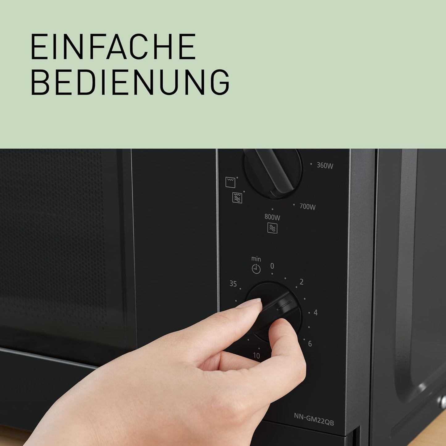 Grill-Mikrowelle NN-GM22QBEPG mit Glasplatte & Timer, Mit Grill Compact Schwarz