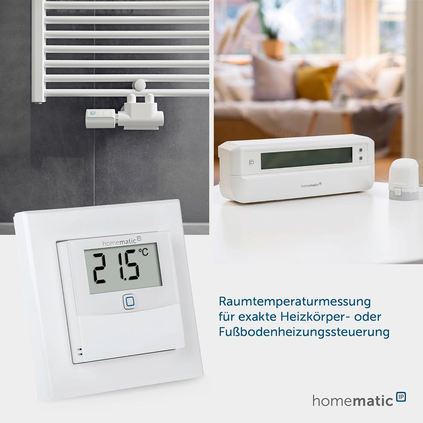 Temperatur- und Feuchtigkeitssensor, Display, ohne Stellrad