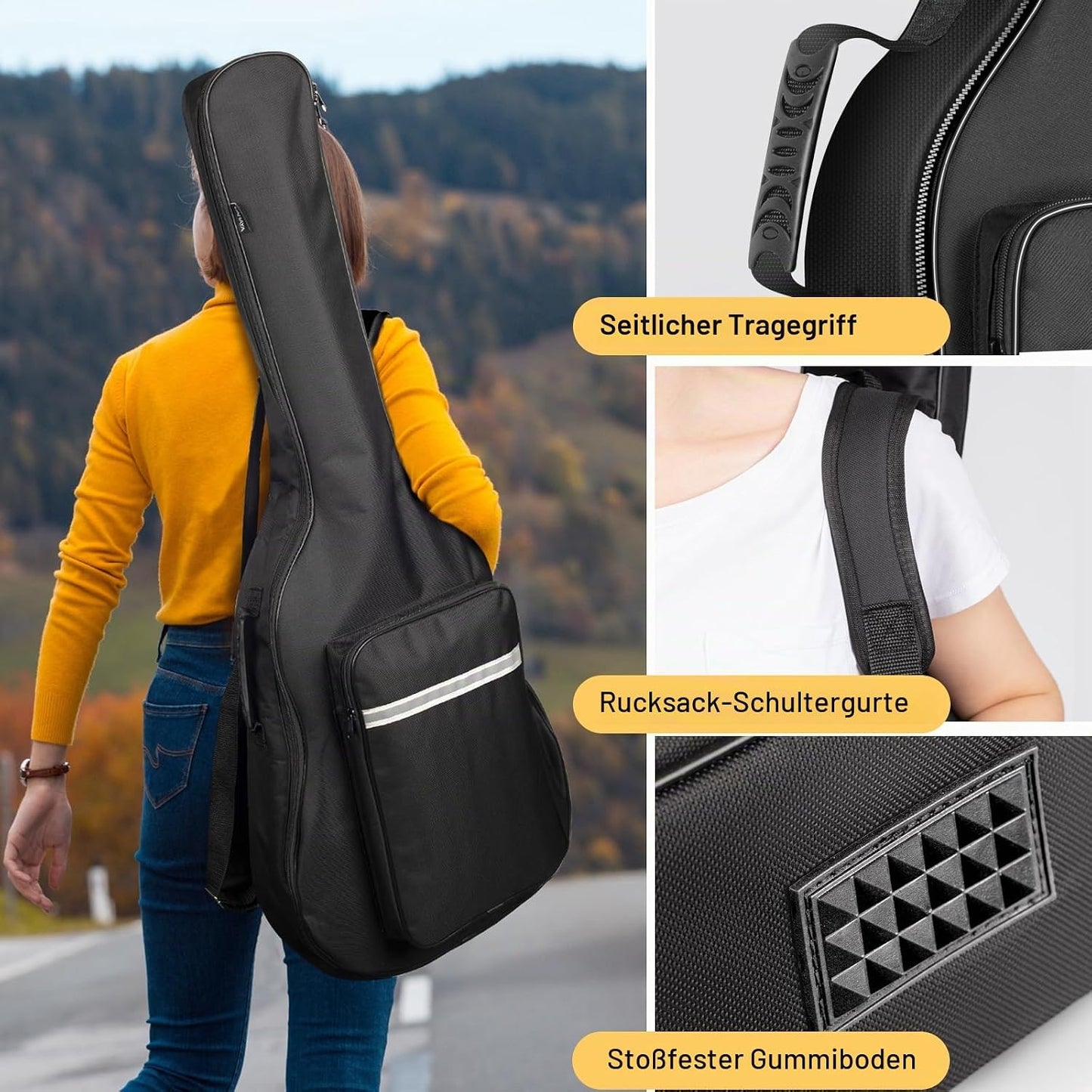 Konzertgitarrentasche Gigbag CY0288, wasserdicht, 6 mm gepolstert