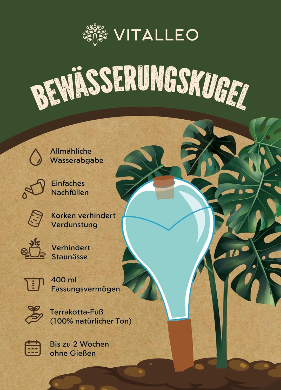 6er-Set Bewässerungskugeln, Weiss 6