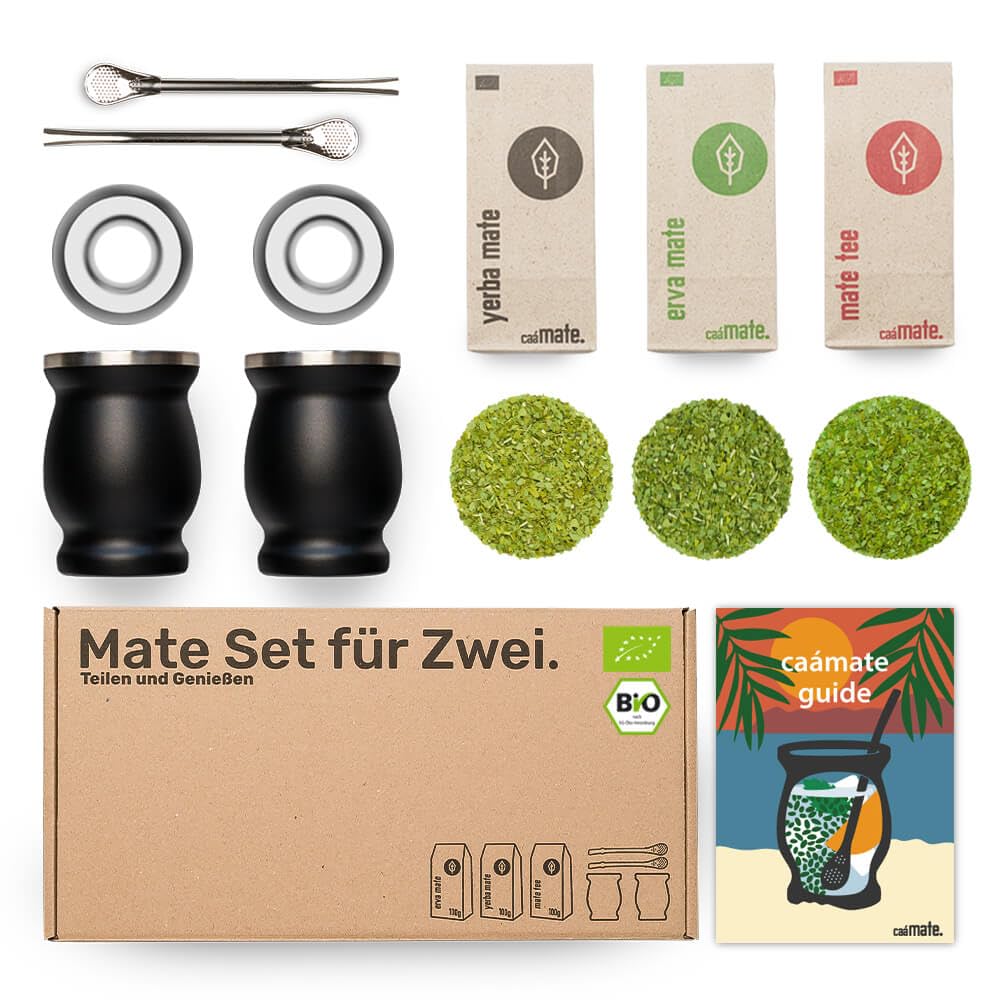 Mate Set für Zwei, schwarz
