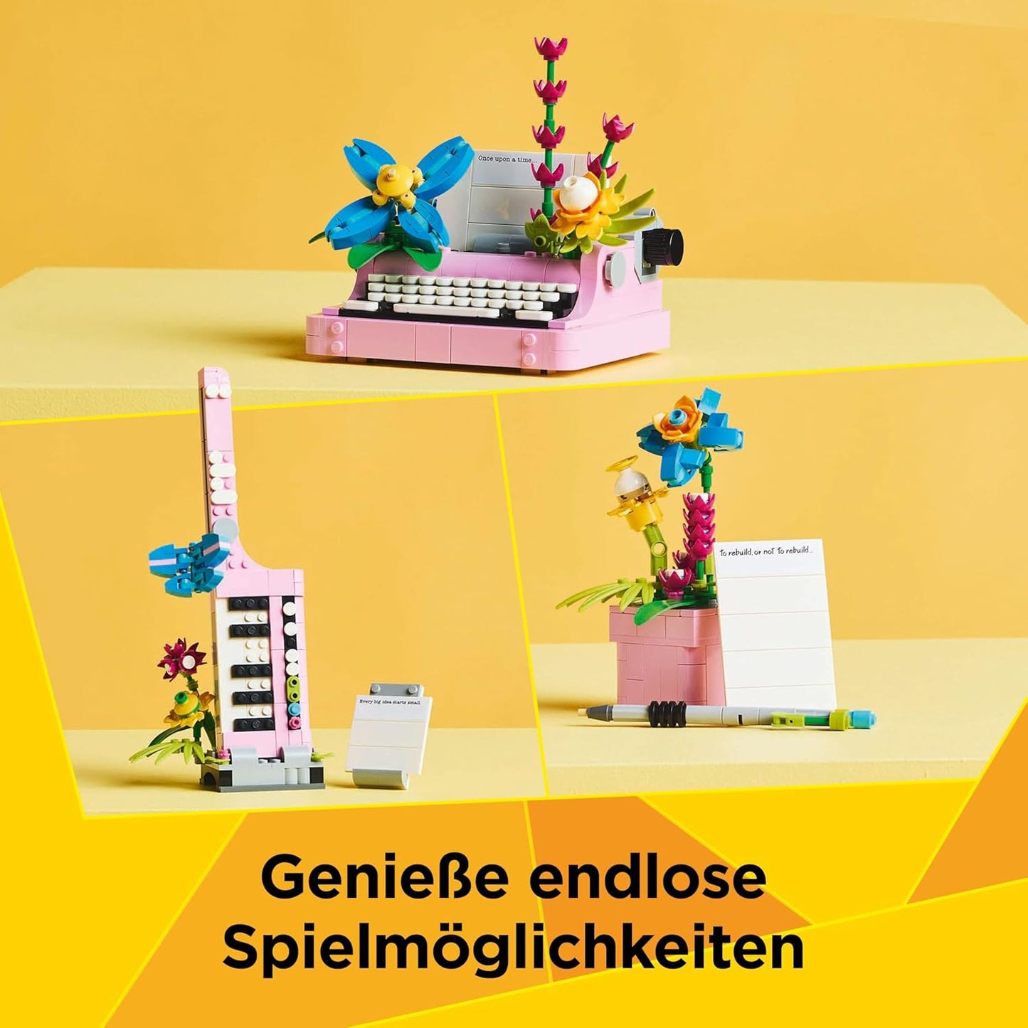 Schreibmaschine mit Blumen