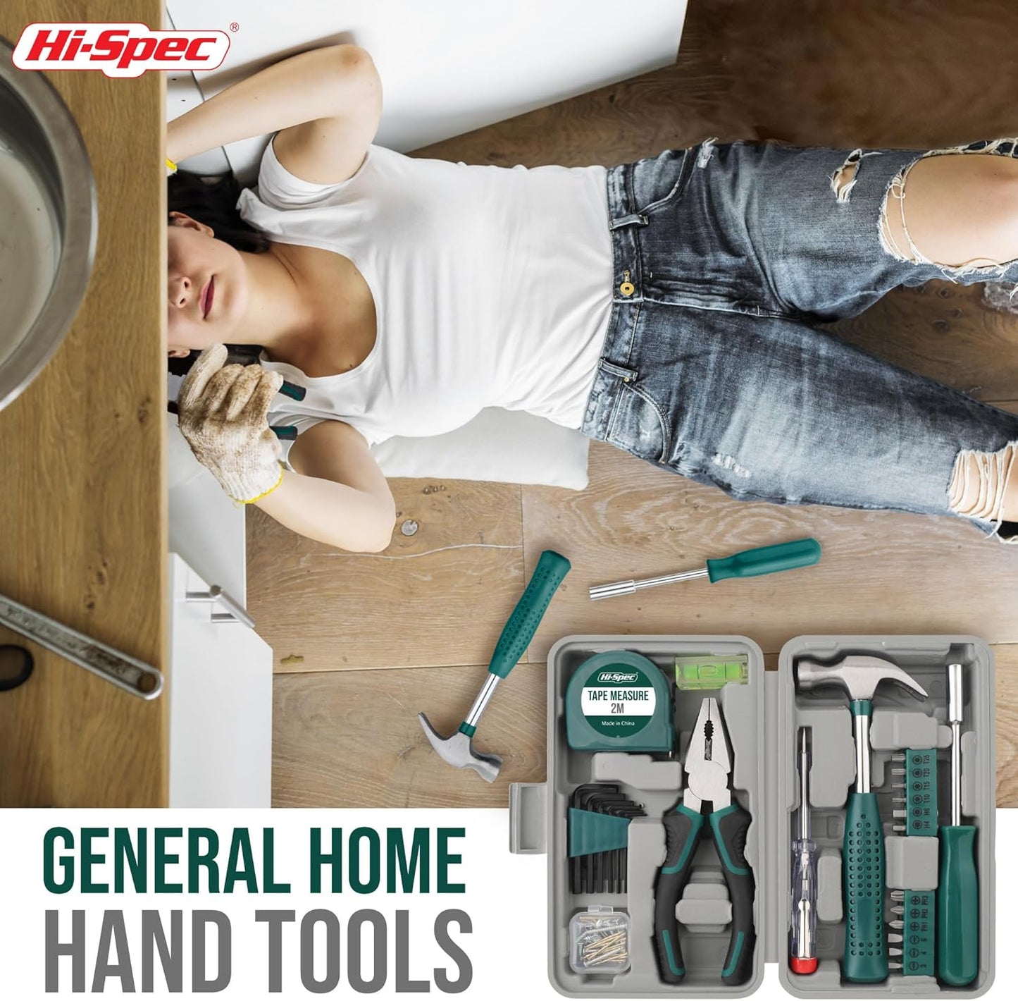 25-teiliges Handwerkzeug-Set für DIY-Reparaturen, Grün