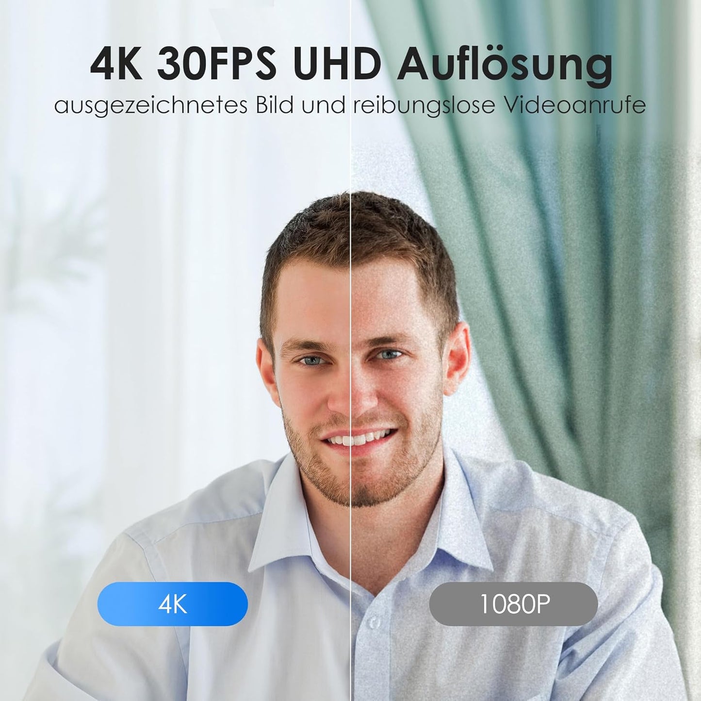 V21 4K Webcam mit Mikrofon und Lautsprecher, V21 4K