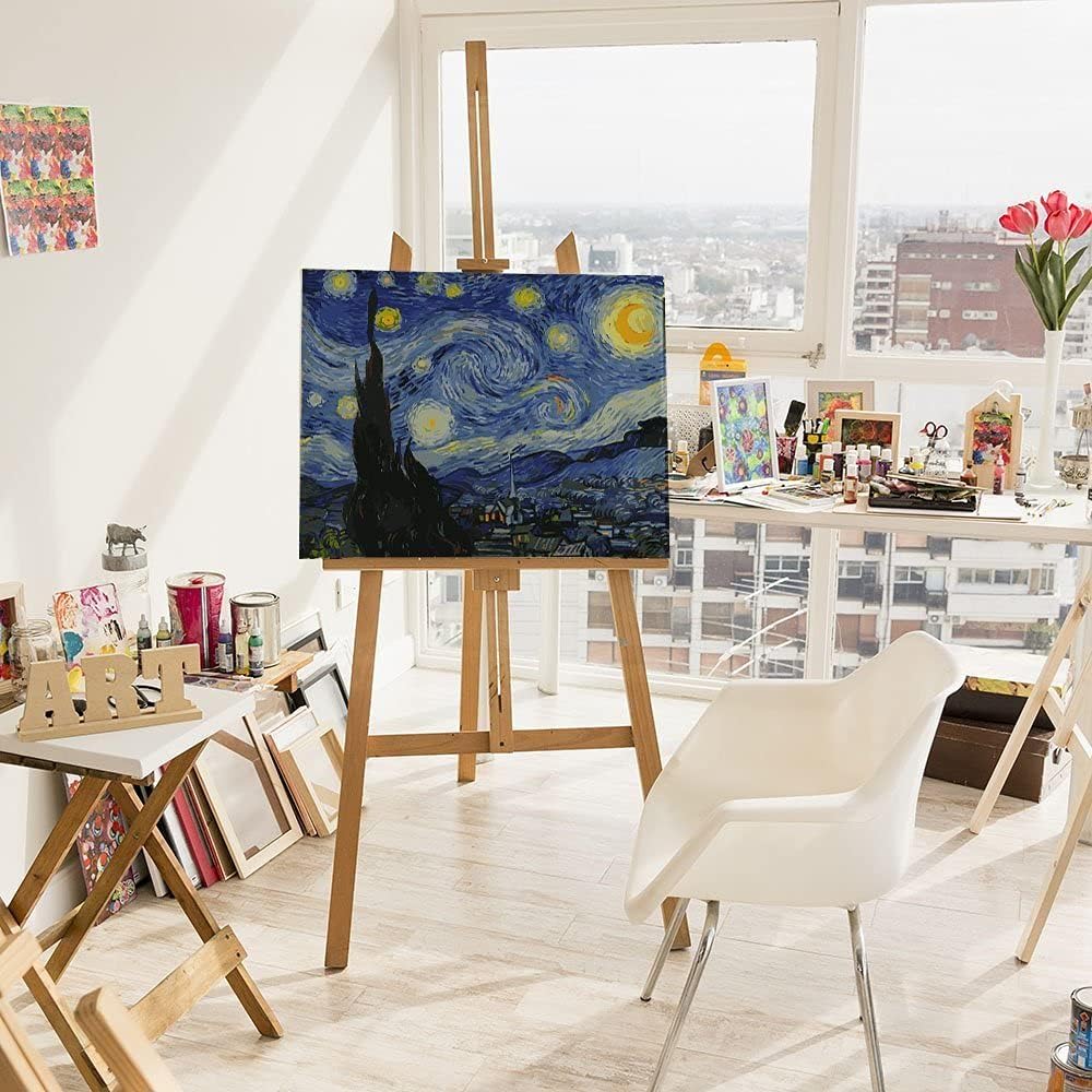 Malen nach Zahlen Set Van Gogh Sternennacht, Van Gogh Sternennacht Mittel