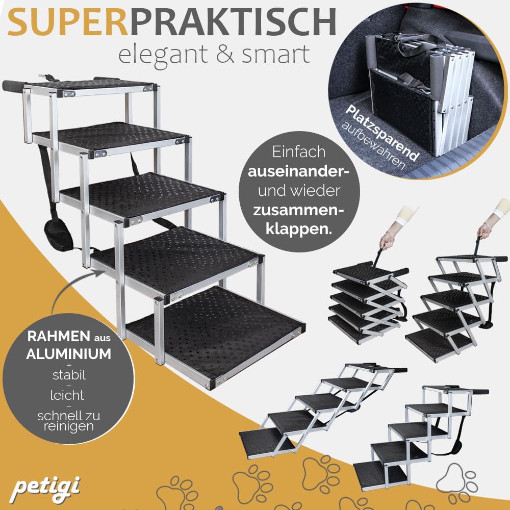 Klappbare Hundetreppe, Modell 04 - 5 Stufen
