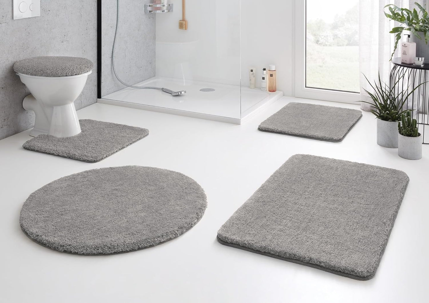 Badteppich Relax, Grau 85 x 150 cm (Rechteckig)