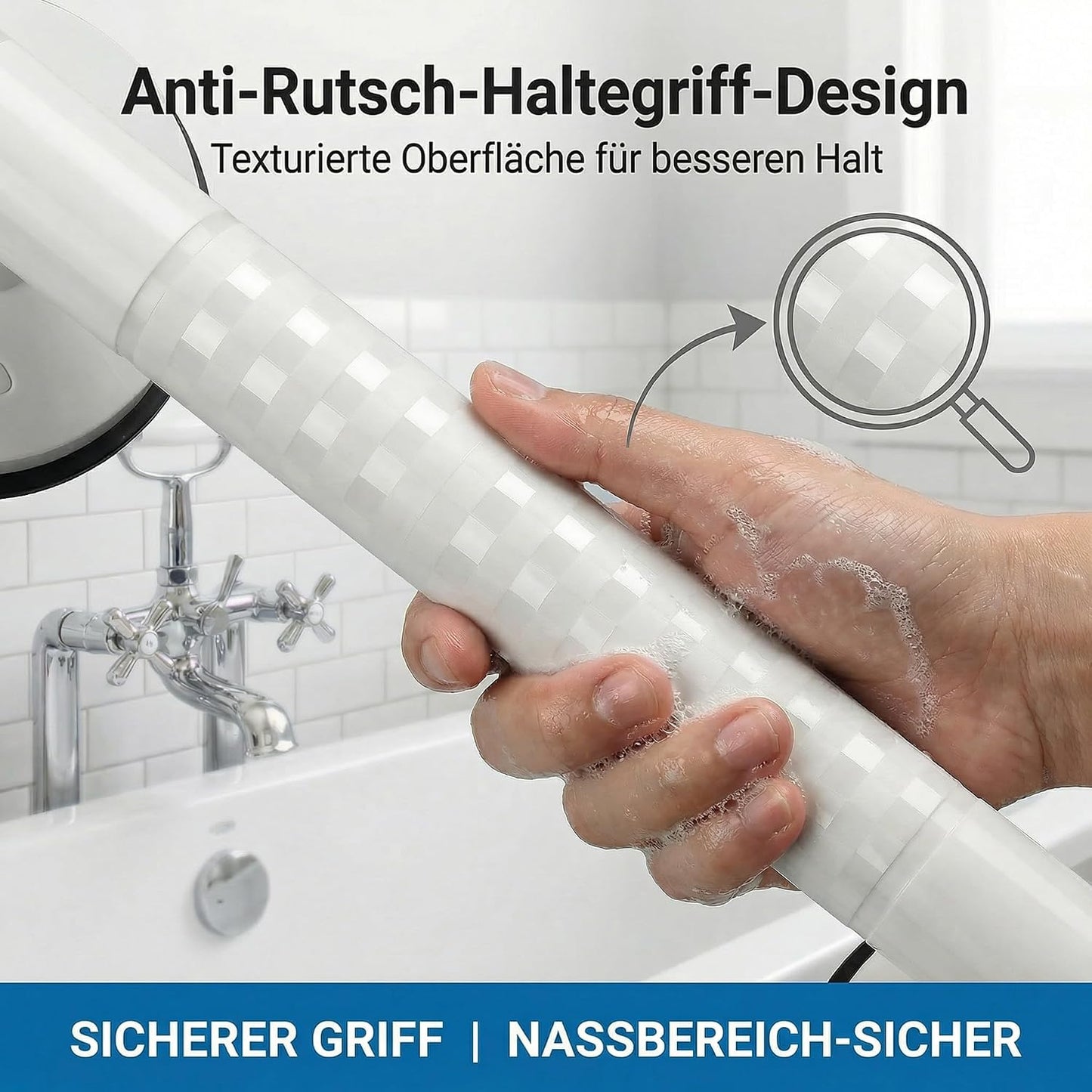 2er-Set Haltegriff mit Saugnapf, Perlweiss