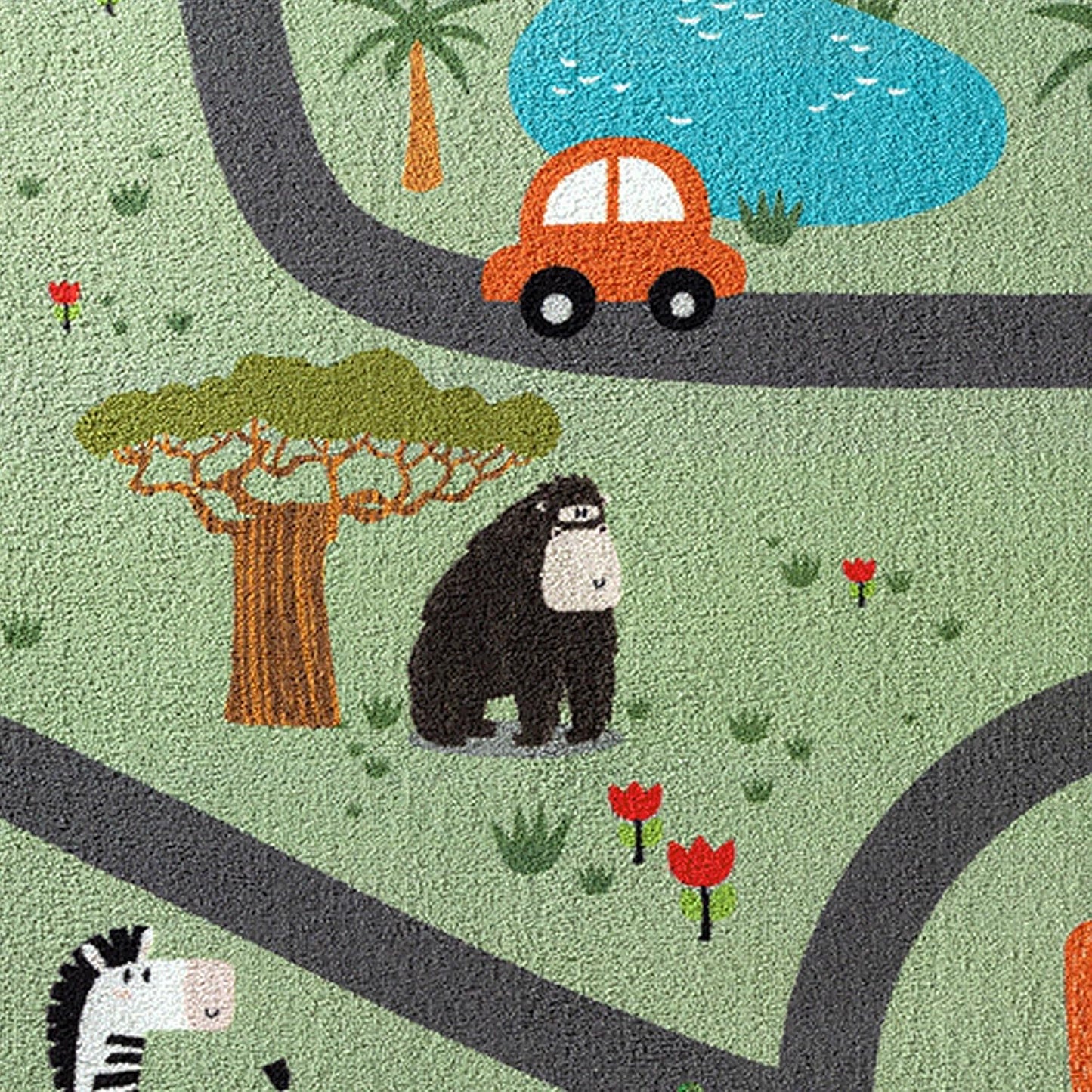Kinderteppich Safari-Spielmatte, 80 x 150 cm (Läufer) Safari Grün